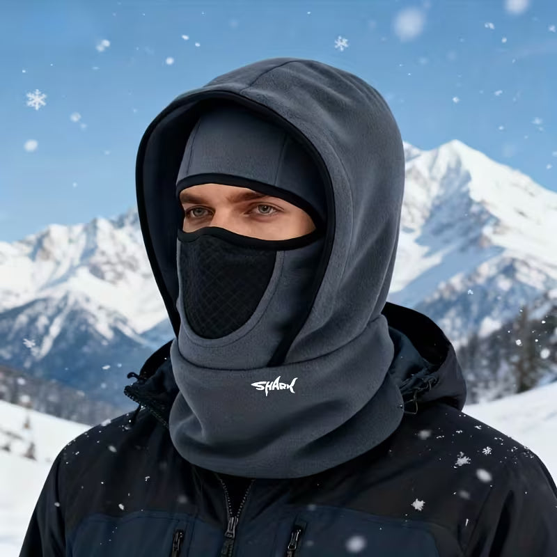 Balaclava Winter Double Layer Hood Protection with Shark Letter Print 🔥🔥(BUY 1 GET 1 FREE)